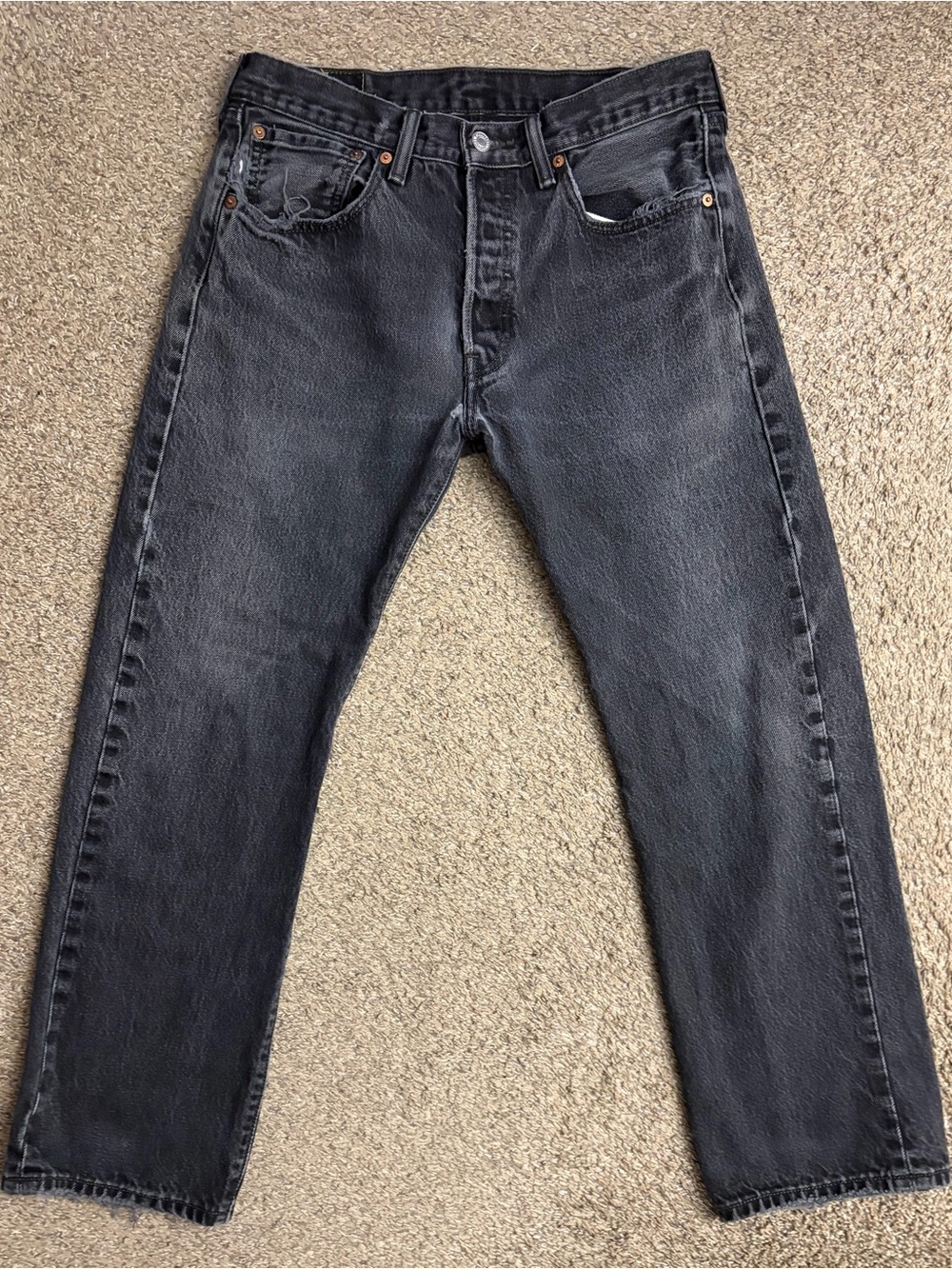 Levi's Charcoal Black Straight Jeans